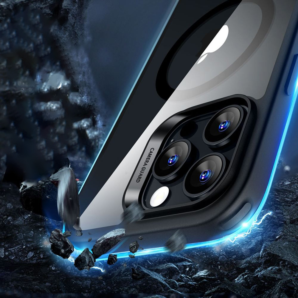  Zestaw Etui + Szkło hartowane, ESR Classic Hybrid Halolock, Tempered Glass do iPhone 16 Pro do MagSafe, przezroczyste z czarną ramką